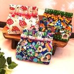 ばねぐちポーチ　レトロきのこ