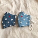 子供用4重ガーゼ立体マスク２枚セット#デニムりんご#3サイズ展開