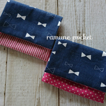 【再販×6】移動ポケット デニムリボン柄