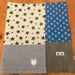 60×40★大判ランチョンマット☆学校用☆星・マリン・ネームプリント付