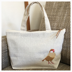 シナモン文鳥トートバック・クロスステッチ