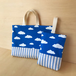 【moemoeko...様ご注文品】入園グッズ（青空ストライプ）