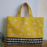 レッスンバッグ 小さめ イエロー リボン 