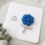 コバルトブルーのお花ブローチ