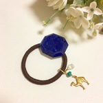 【お客様ご予約品】ラピスラズリのヘアゴム-砂漠の星空-