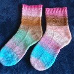 手編み靴下⑬ピンク系・ふんわり