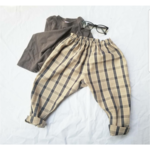 ※数量限定ヴィンテージ風チェックのサルエルパンツ90.100.110size
