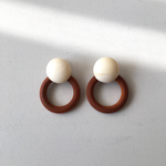  cabochon×wood ring