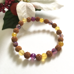[Yellow&Purpleアゲート]ルドラクシャブレスレット