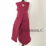 ハイネックドット柄長袖ＴシャツS、M、L