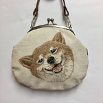 柴犬マナーポーチ 白に赤い唐草