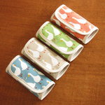 送料無料 パステルカラーアヒル柄キーケース