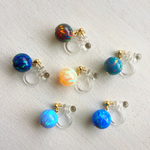 新作✨いとをかし✨輝く一粒京都オパール💎✨イヤリング(月華ver.)