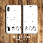 イケにゃんず 手帳型スマホケース　iphone6/6s/7/8/X対応
