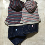 ボーダーパーカーとﾃﾞﾆﾑﾐﾆｽｶﾜﾝﾋﾟ　