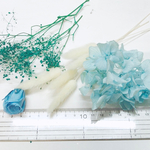 プリザーブドフラワーバラと紫陽花とかすみ草のハーバリウム素材