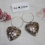 シルバーハートピアス／イヤリング