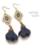 ◇flower × earrings◇（navy）