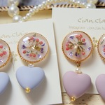 【オーダー品】マットなハートと小花のゴールドサークル