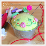 🌹＊薔薇手刺繍のココット型ピンクッション＊🌹