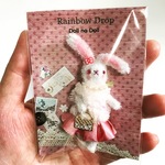 Rainbow Drop◆ふわふわホワイトバニー（９ｃｍ）◆バッグチャームにも