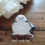 雪の妖精　シマエナガ　刺繍ブローチ