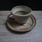銅赤掛け合わせコーヒー碗皿