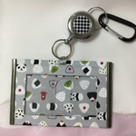 パンダおにぎり柄(グレー)☆ICカードケース