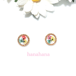 押花の小さなお花畑ピアス