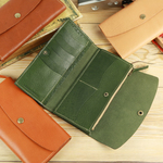 三つ折り 長財布 柔らか本革 OLIVE / BEIGE / CAMEL / BROWN 栃木レザー 38