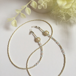 スワロフスキー（Lt.アゾレ） × ローズクォーツ ×パール♡【グラスコード／眼鏡チェーン】