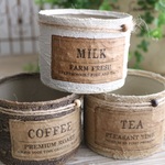 ☆お得な3個セット☆ シャビーシックなリメイク缶【81】COFFEE/MILK/TEA