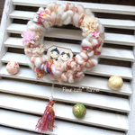 【NEW】もこふわ毛糸のひな祭りリース《ビビッドピンクミックス》