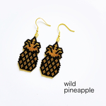 BLACK× GOLD パイナップル ピアス ( イヤリング ゴールド フルーツ )