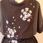 手描き舞い散る桜 　 ゆったりチュニック