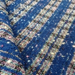 17【148×50cm】ツイード生地 ネイビー リボン、バッグ、カメリア等