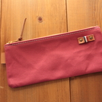 【~3月末限定企画】H1551　帆布シンプルポーチ　S18　ライトコーラルピンク