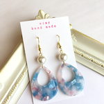 シンプルアクリルパーツ♡雫ピアス(ブルーピンク)♡送料込み