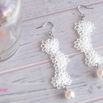 【Little Flowers】ホワイト・ピアス/イヤリング・タティングレース