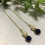 ラピスラズリ♡パールピアス
