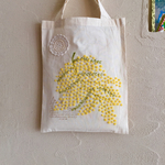 ふわふわミモザの羊毛刺繍トート（しだれ）