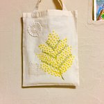 ふわふわミモザの羊毛刺繍トート◯