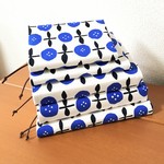 【サイズいろいろオーダー】北欧風青いお花のブックカバー