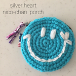 シルバーハートのニコちゃんポーチ