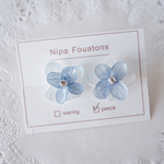 55.あじさい（ブルー）のイヤリング・ピアス