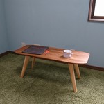 チークと桧のローテーブル