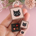 黒猫さんのチョコレートセット　6分の1サイズ