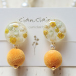 【オーダー品】ミモザと小さな実のイヤリング/ピアス