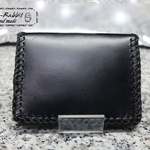 国産牛革　シンプル免許証入れ　かがり処理　黒色　