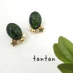 グリーン✖️星のピアス